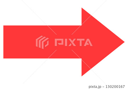 赤い右向き矢印のシンプルアイコン 赤い右向き矢印のシンプルアイコン 130200167