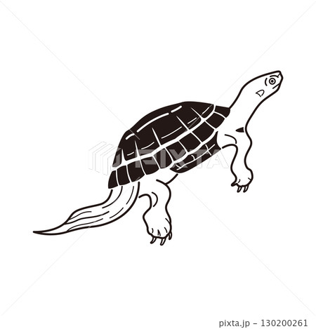 横向きのカメのイラスト 130200261