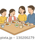 家族で食事をするイラスト 130200279