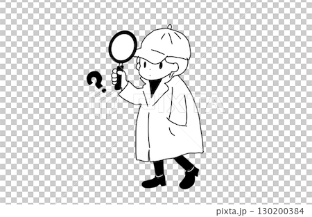 孩子們裝扮成探險家的插圖（白色背景，手繪風格） 130200384