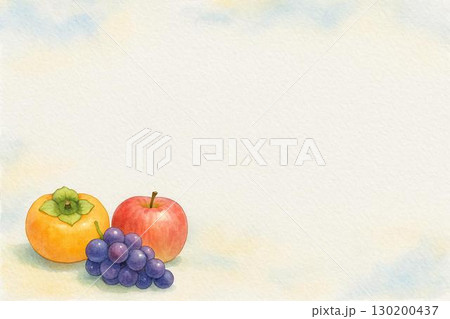 水彩で描いた果物 130200437