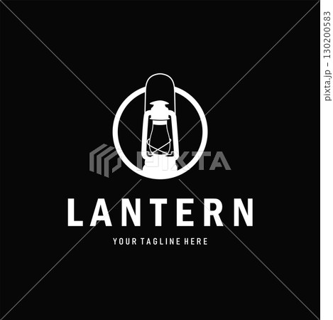 Lantern logo design vintage retro old lamp with a cool modern black silhouette concept, template illustration symbol Lantern logo design vintage retro old lamp with a cool modern black silhouette concept, template illustration symbol 130200583