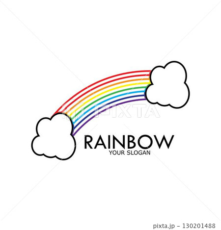 Rainbow vector icon illustration 130201488