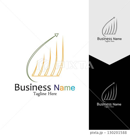 Business Marketing and finance vector logo concept template design 130201588