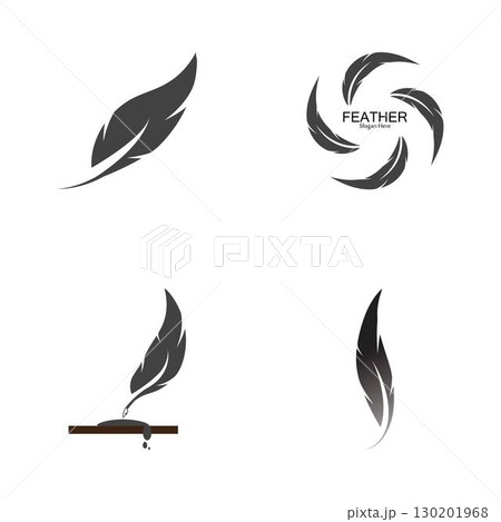 Feather logo vector template Feather logo vector template 130201968