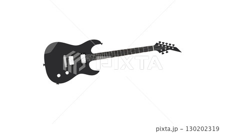 Electric guitar detailed black silhouette musical instrument vector illustration Electric guitar detailed black silhouette musical instrument vector illustration 130202319
