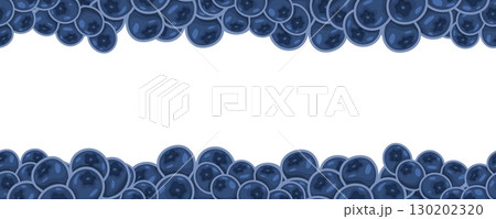 Seamless blueberry border on white background 130202320