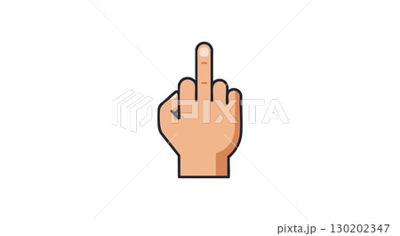 Hand Gesture Middle Finger Up Vector Illustration Showing Rude Sign and Offense Hand Gesture Middle Finger Up Vector Illustration Showing Rude Sign and Offense 130202347