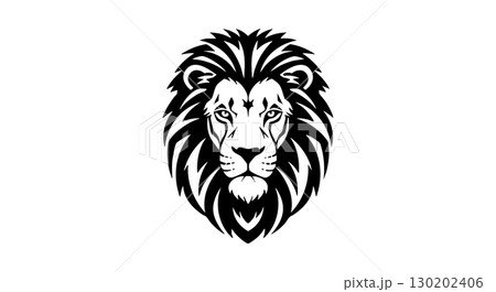 Lion head illustration with detailed mane and fierce expression vector design Lion head illustration with detailed mane and fierce expression vector design 130202406