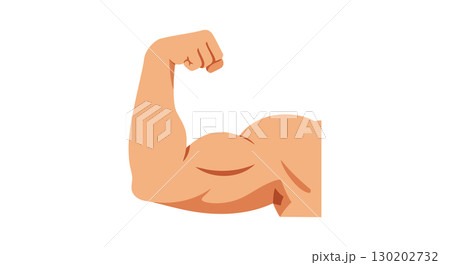 Muscular flexed arm showing bicep strength vector illustration muscle power Muscular flexed arm showing bicep strength vector illustration muscle power 130202732