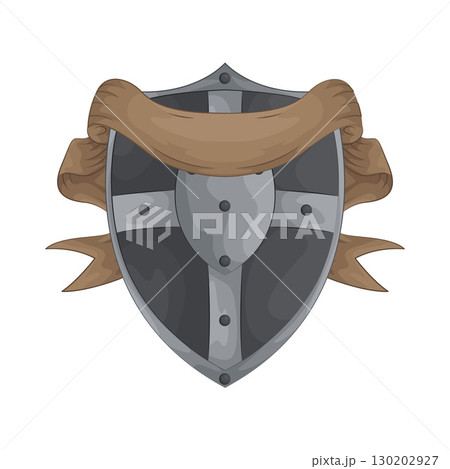 Illustration of Ribboned Shield Illustration of Ribboned Shield 130202927