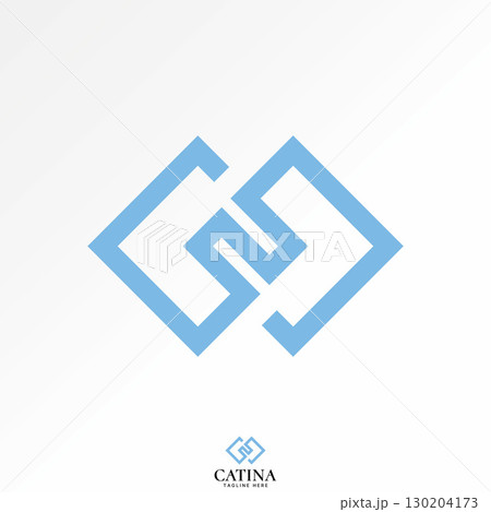 Logo design graphic concept creative premium vector stock image top sell unique pattern art line decoration element curve fashion contemporary paint 130204173