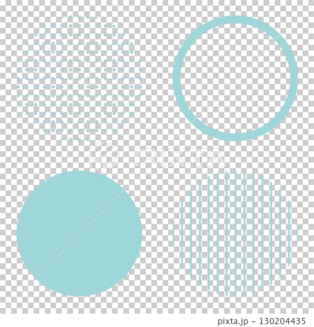 Round geometric shape illustration material, muted blue-green, simple dot pattern and stripes, vector png transparent 130204435