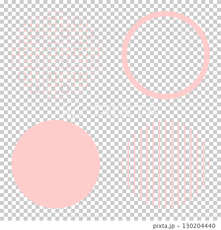 Round geometric shape illustration material, pink, simple dot pattern and stripes, vector png transparent 130204440