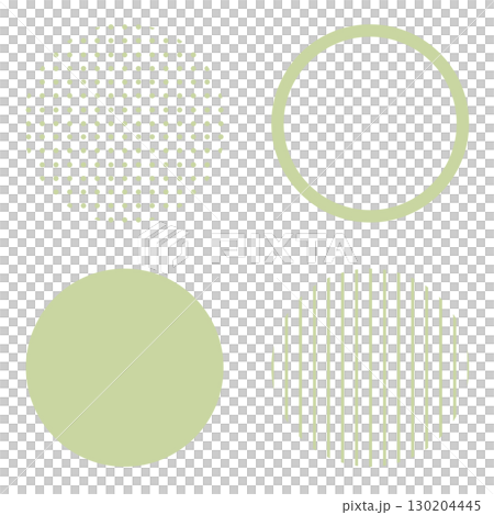 Round circle geometric shape illustration material, dull yellow-green, simple dots and stripes, vector png transparent 130204445