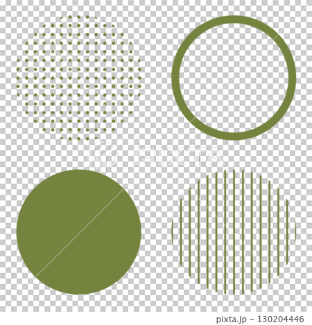 Round geometric shape illustration material, dark green, simple dot pattern and stripes, vector png transparent 130204446