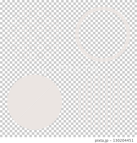 圓形幾何圖形插畫素材，米灰色，簡單的圓點圖案和條紋，向量png透明 130204451