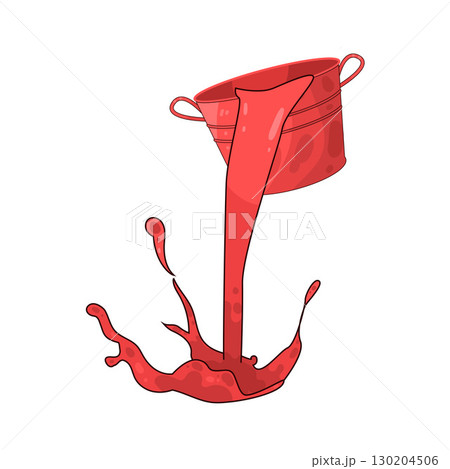 illustration of pouring paint bucket illustration of pouring paint bucket 130204506