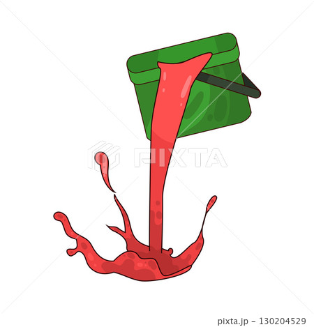 illustration of pouring paint bucket 130204529