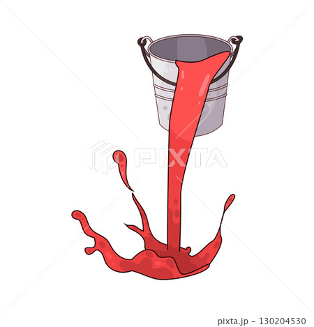 illustration of pouring paint bucket 130204530