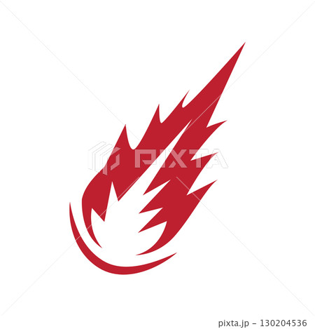 outer space concept with meteorite logo, space rock as asteroid simple silhouette vintage symbol illustration brand or business product and design template 130204536