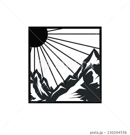 black silhouette concept with old vintage design simple mountain logo natural scenery symbol templet illustration mountain nature black silhouette concept with old vintage design simple mountain logo natural scenery symbol templet illustration mountain nature 130204556