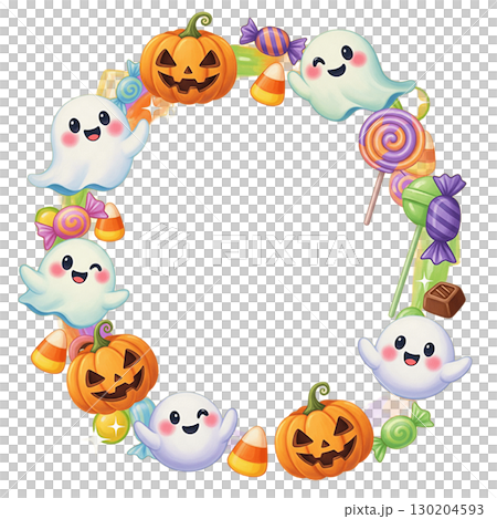ハロウィンかぼちゃのかぼちゃとかわいいオバケたち 130204593