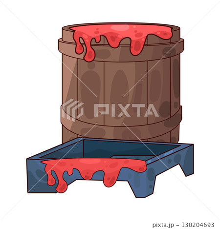 illustration of paint bucket with paint tray illustration of paint bucket with paint tray 130204693
