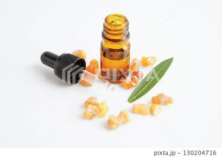 Frankincense or olibanum aromatic resin isolated on white background used in incense and perfumes. 130204716
