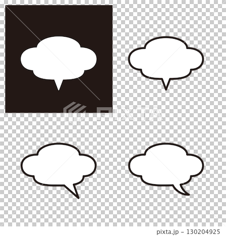 一個可愛而簡單的橢圓形對話泡泡,形狀像一朵水平的雲。 一個可愛而簡單的橢圓形對話泡泡,形狀像一朵水平的雲。 130204925