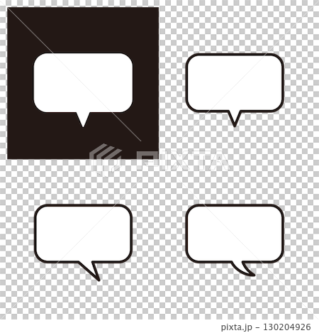 一組易於使用的帶有圓角的水平矩形氣泡。 130204926