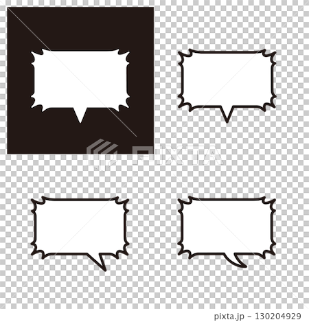 A set of rectangular speech bubbles with sharp corners that express shock and screams A set of rectangular speech bubbles with sharp corners that express shock and screams 130204929