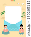 Cute children wearing hanbok on a traditional Korean background. 130205112