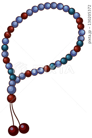 Colorful Middle Eastern Prayer Beads Vector Illustration 130205372