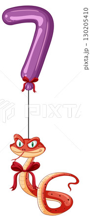 Whimsical Snake and Balloon Number Seven Whimsical Snake and Balloon Number Seven 130205410