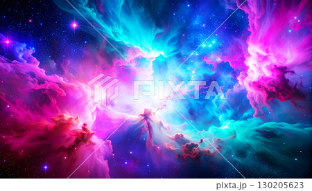 Electric blue nebula glowing in deep space, with bright plasma bursts and dark cosmic clouds creating a dramatic and luminous astronomical scene., abstract space Electric blue nebula glowing in deep space, with bright plasma bursts and dark cosmic clouds creating a dramatic and luminous astronomical scene., abstract space 130205623