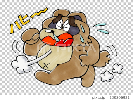 Raccoon character running hard 130206921