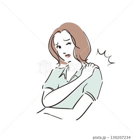 体調不良の若い女性　肩こり 130207234