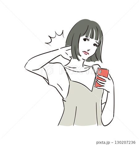 体調不良の若い女性　首こり 130207236