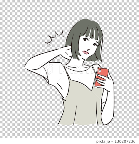 年輕女子身體狀況不佳,頸部僵硬 年輕女子身體狀況不佳,頸部僵硬 130207236