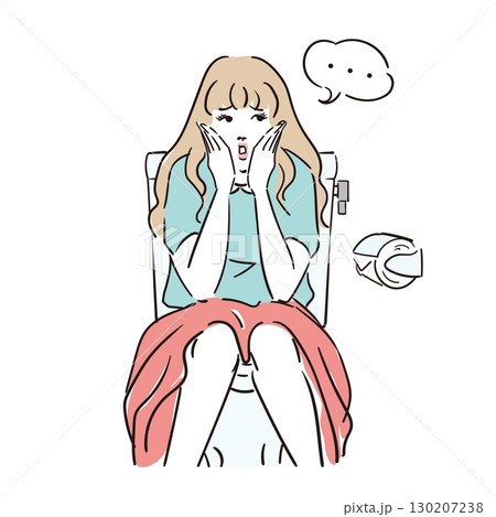 体調不良の若い女性 便秘、下痢、痔 体調不良の若い女性 便秘、下痢、痔 130207238