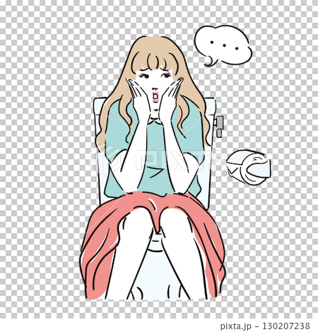 Young woman in poor health: constipation, diarrhea, hemorrhoids Young woman in poor health: constipation, diarrhea, hemorrhoids 130207238