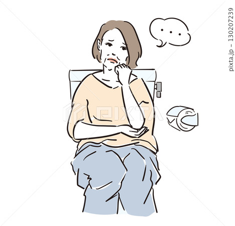 体調不良のシニア大人女性　便秘、下痢、痔 130207239