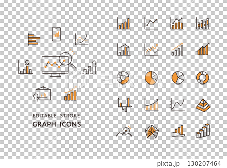 Various graph icon sets Various graph icon sets 130207464