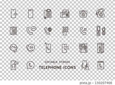 電話圖示集（單色） 130207466