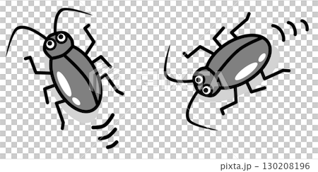Illustration of a disgusting and scary cockroach that occurs in a dirty house 130208196