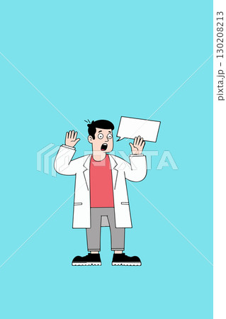 Surprised Doctor with Speech Bubble Surprised Doctor with Speech Bubble 130208213