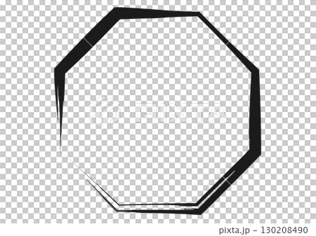 Hand-drawn irregular octagonal frame (black) 130208490