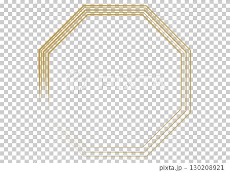 和風な金色の多重八角形フレーム 和風な金色の多重八角形フレーム 130208921