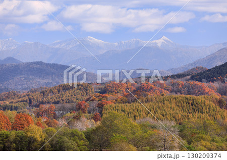 北海道平取町、幌尻岳視点場からの眺め【10月】 130209374